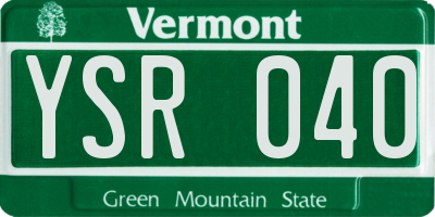 VT license plate YSR040