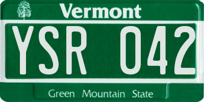 VT license plate YSR042
