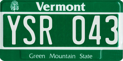 VT license plate YSR043
