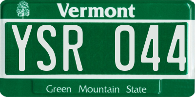 VT license plate YSR044