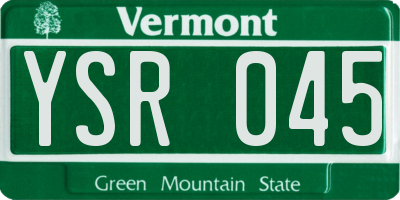 VT license plate YSR045