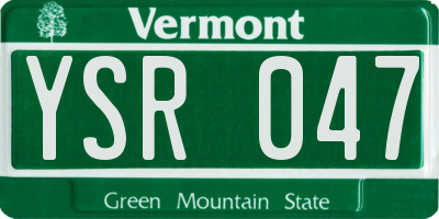 VT license plate YSR047
