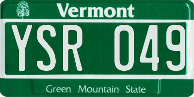 VT license plate YSR049