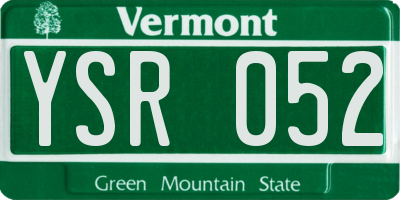 VT license plate YSR052