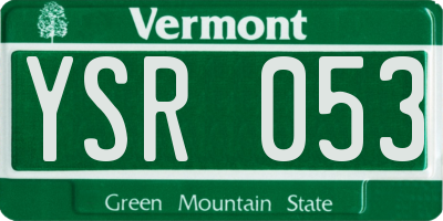 VT license plate YSR053