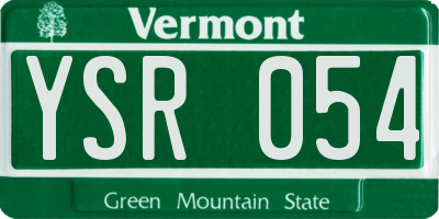 VT license plate YSR054