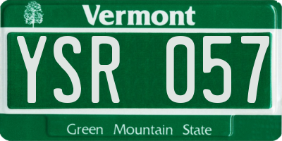 VT license plate YSR057