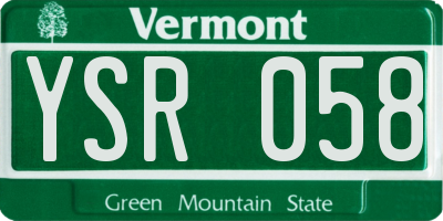 VT license plate YSR058