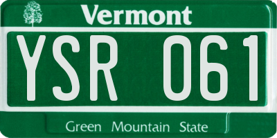 VT license plate YSR061