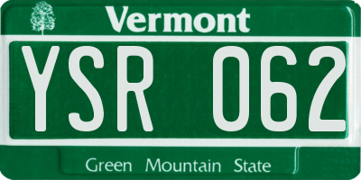 VT license plate YSR062