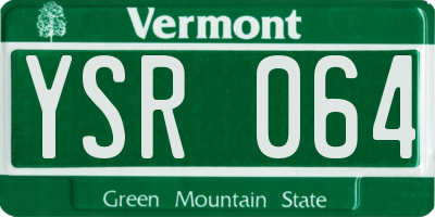 VT license plate YSR064