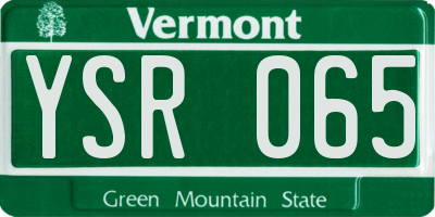 VT license plate YSR065