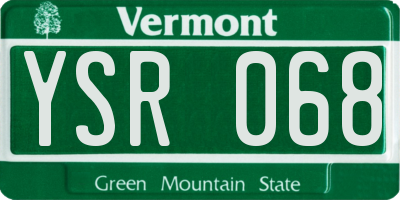 VT license plate YSR068