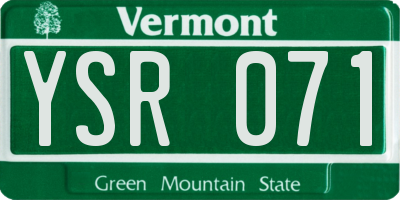 VT license plate YSR071