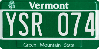 VT license plate YSR074
