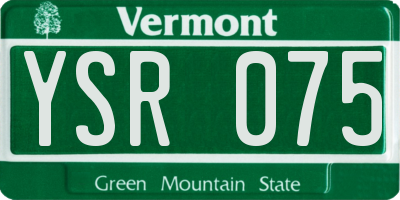 VT license plate YSR075