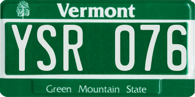 VT license plate YSR076