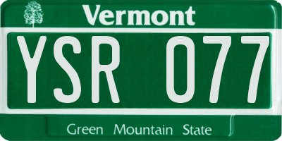 VT license plate YSR077
