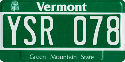 VT license plate YSR078