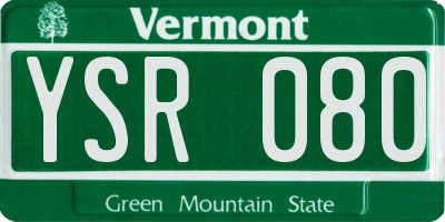 VT license plate YSR080