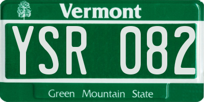 VT license plate YSR082