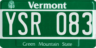 VT license plate YSR083