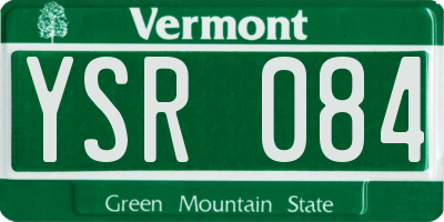 VT license plate YSR084