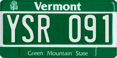 VT license plate YSR091