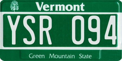 VT license plate YSR094