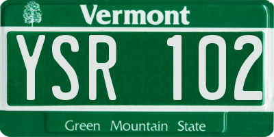 VT license plate YSR102
