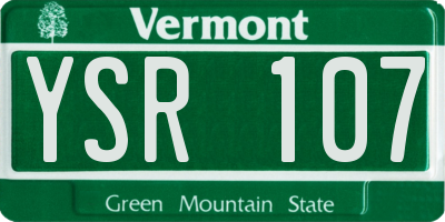 VT license plate YSR107