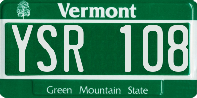 VT license plate YSR108