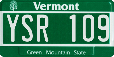 VT license plate YSR109