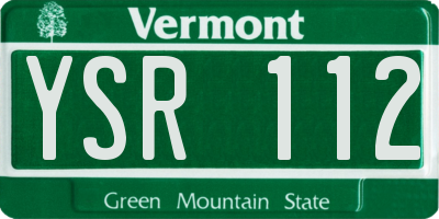 VT license plate YSR112
