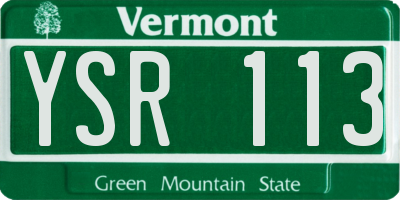 VT license plate YSR113