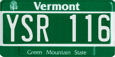 VT license plate YSR116