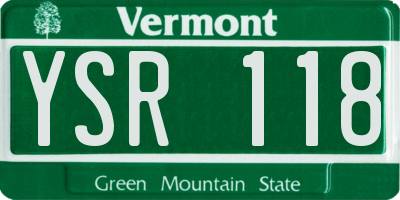 VT license plate YSR118
