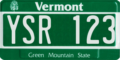 VT license plate YSR123