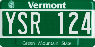 VT license plate YSR124