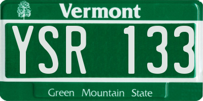 VT license plate YSR133
