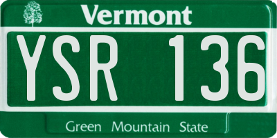 VT license plate YSR136