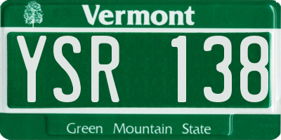 VT license plate YSR138