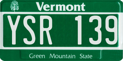 VT license plate YSR139