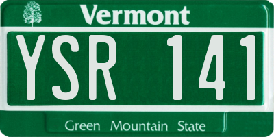VT license plate YSR141