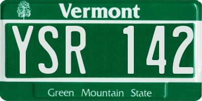 VT license plate YSR142