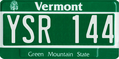 VT license plate YSR144