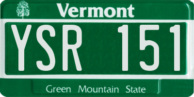 VT license plate YSR151