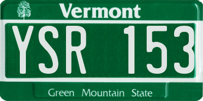 VT license plate YSR153