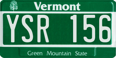 VT license plate YSR156