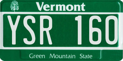 VT license plate YSR160
